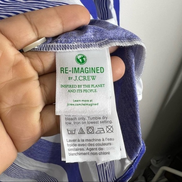 J. Crew Button-front cotton poplin tunic in stripe size S - Picture 8 of 8